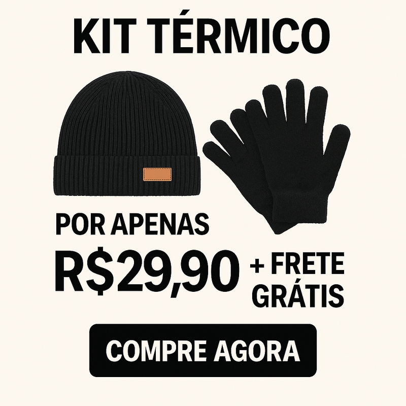 KIT Conjunto Touca Gorro Térmico com Cachecol + Luvas
