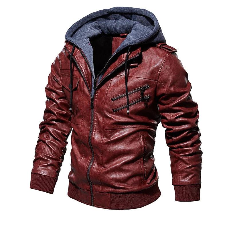 Jaqueta de Couro Masculina - Jones Carter + Brinde KIT FRIO