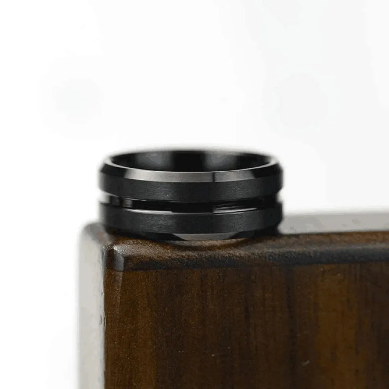 Anel Masculino 8mm Tungstênio Preto