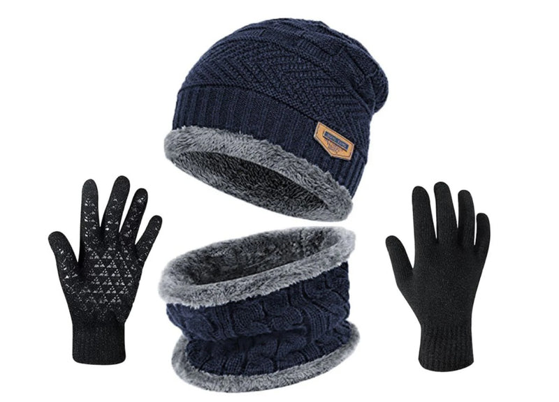 KIT Conjunto Touca Gorro Térmico com Cachecol + Luvas