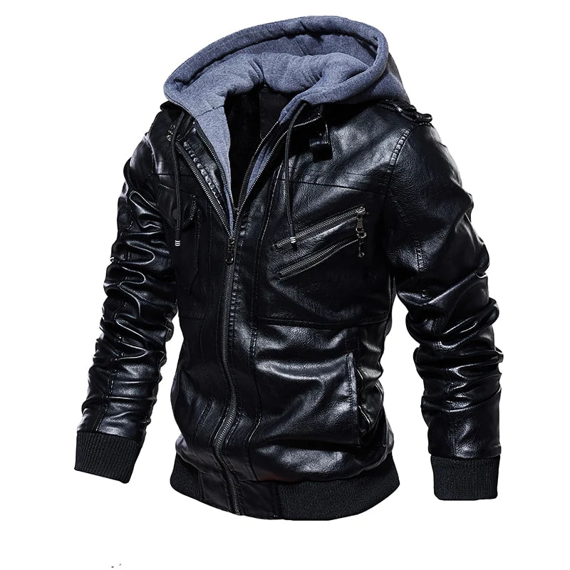 Jaqueta de Couro Masculina - Jones Carter + Brinde KIT FRIO